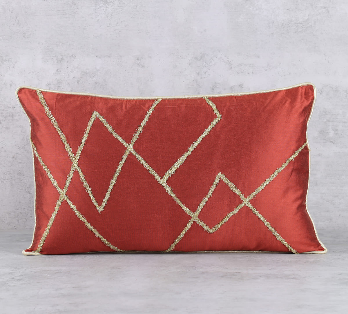 Rust Gold Towel Embroidery Cushion Cover