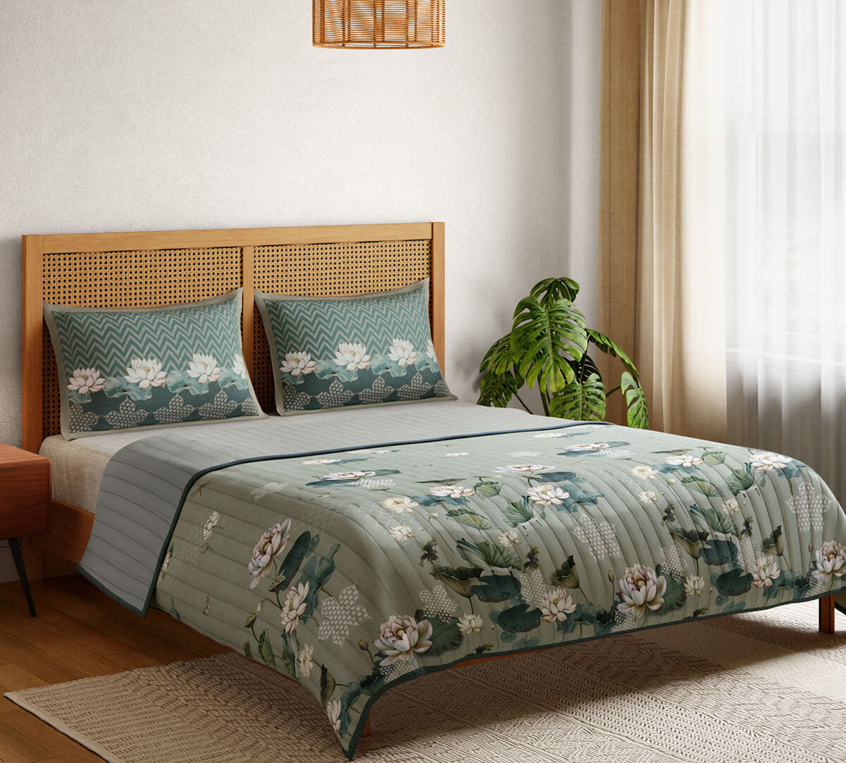 Sage Serenity Quilted Bed cover set