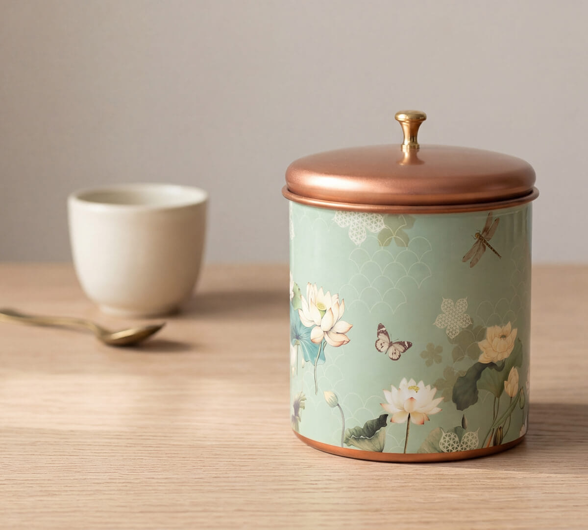 Sage Serenity Steel Cookie Jar