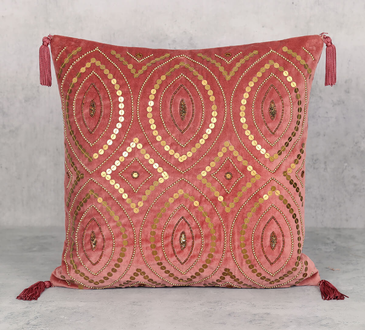 Salmon Decorated Adorn Cushion Cover
