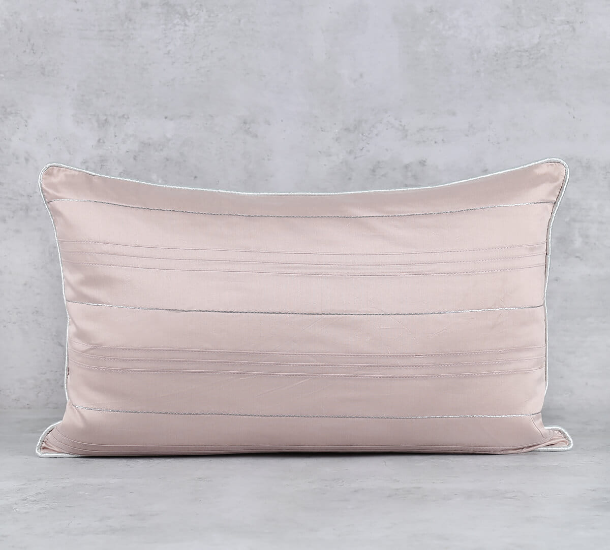 Silver Crepe Pintuck Cushion Cover