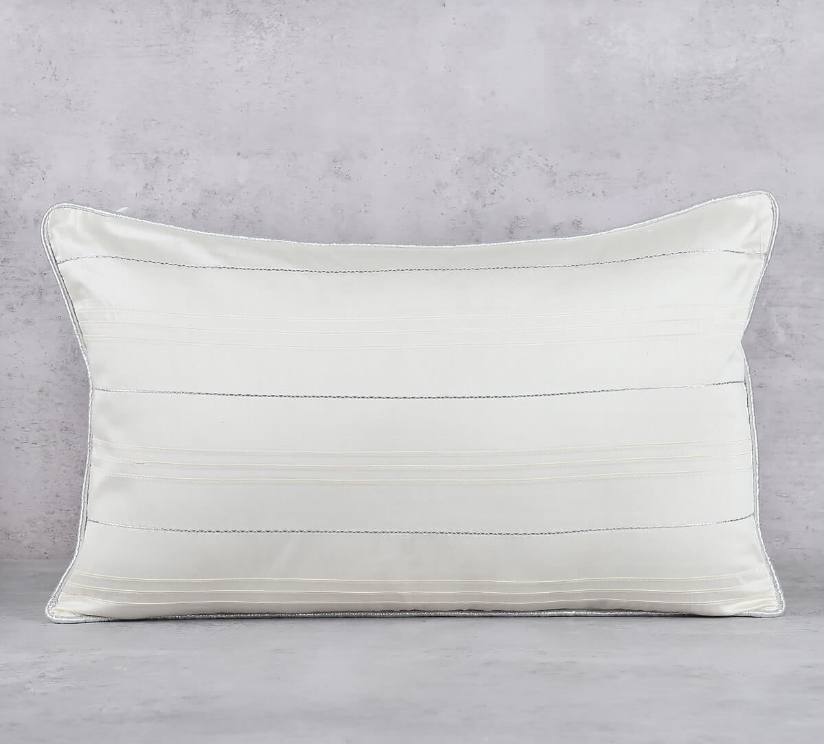 Silver Snow Pintuck Cushion Cover