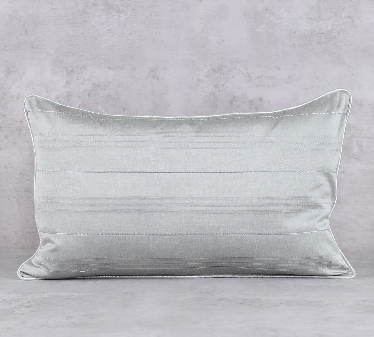 Silver Steel Pintuck Cushion Cover