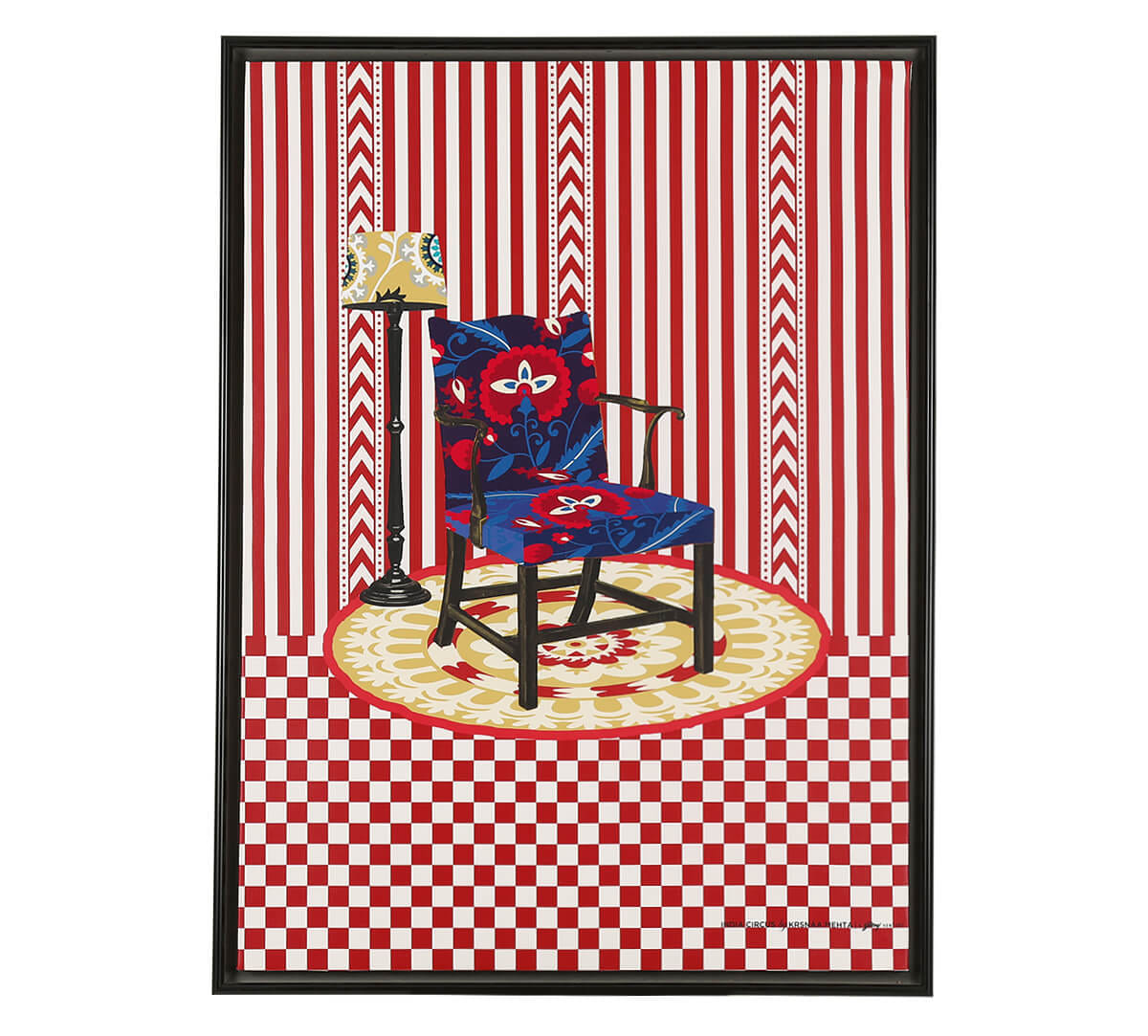 Suzani Motif Canvas Framed Wall Art