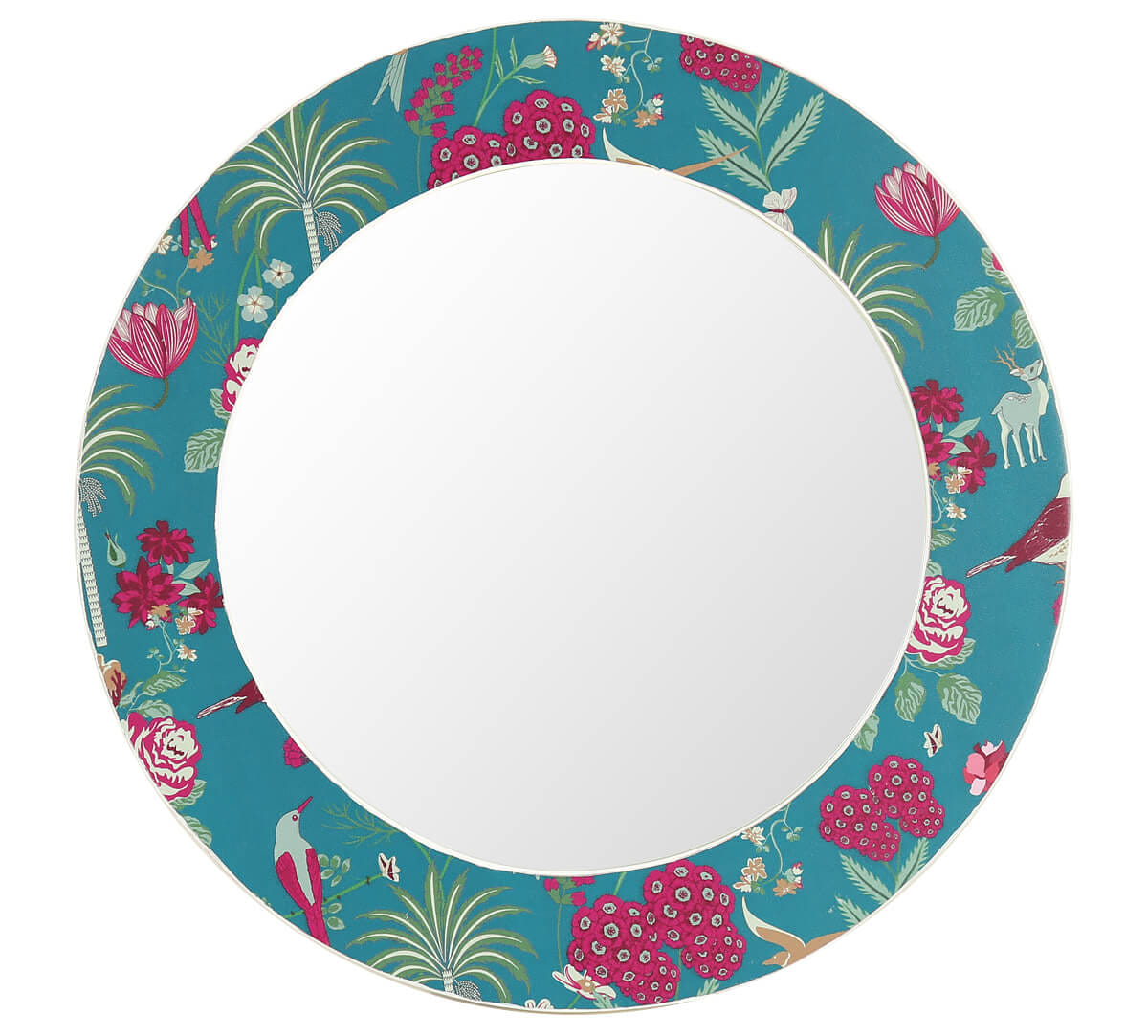 Teal Floral Galore Wall Mirror