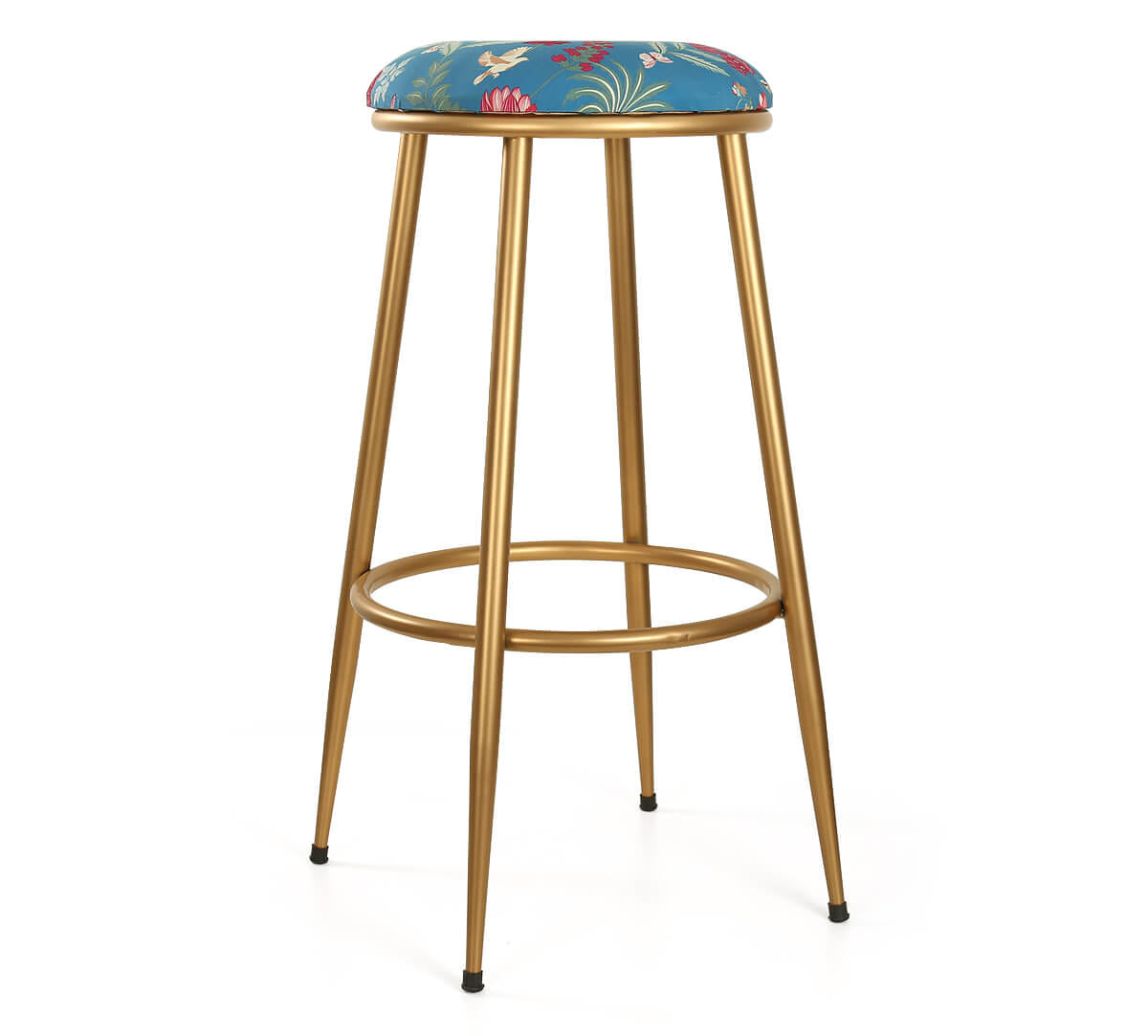 Teal Floral Galore Stool