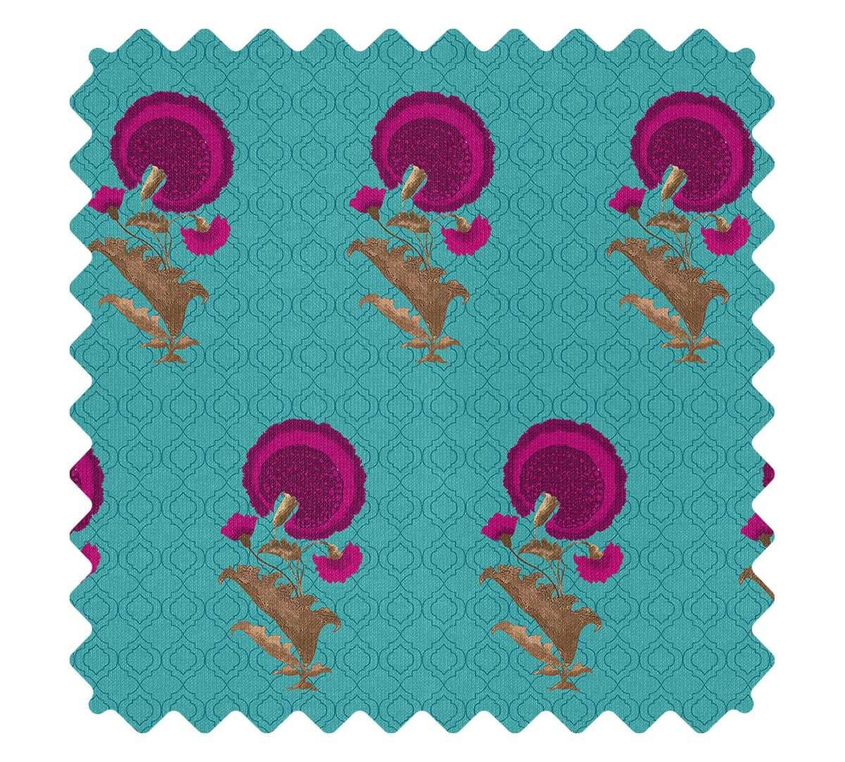 Teal Flower Regalia Fabric