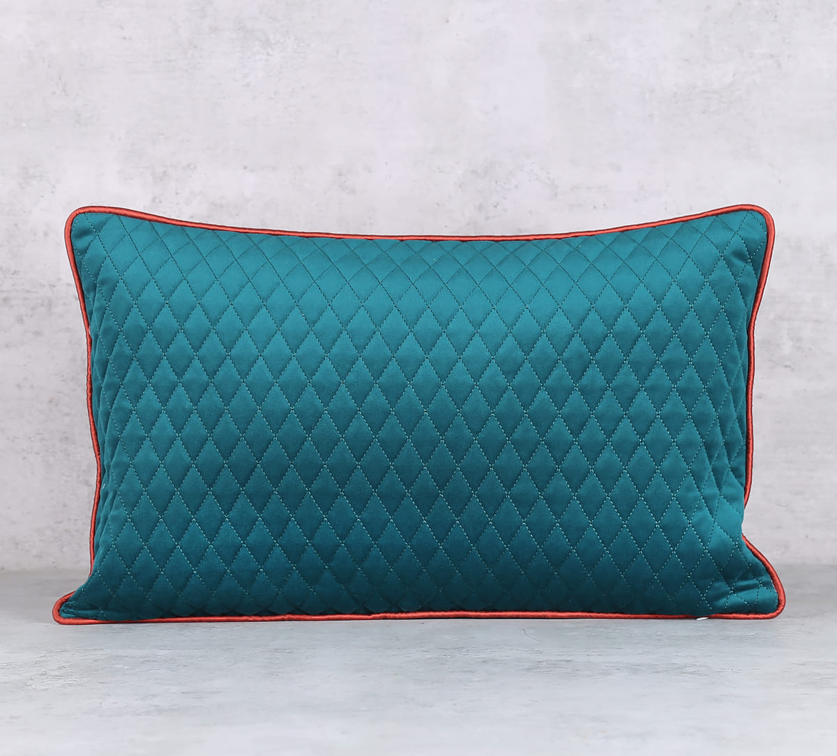 Teal Spades Diamond Quilted Cushion Cover