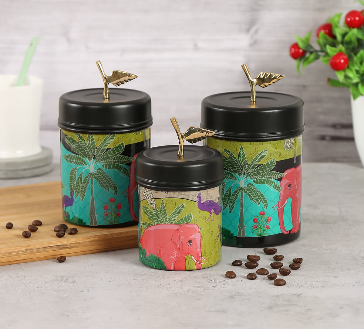 Tropical Paradise Steel Container Set of 3
