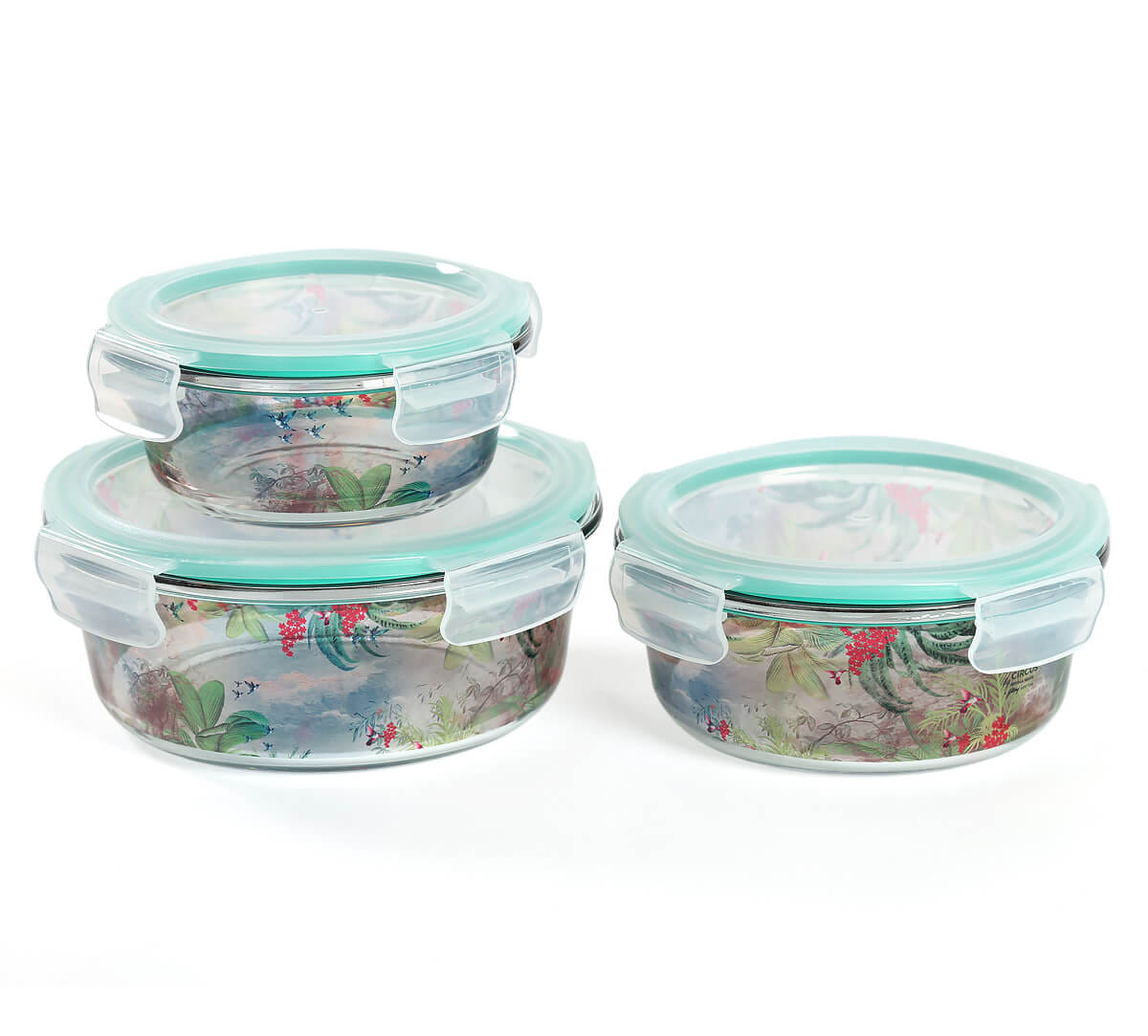 Tropical View Glass Container Set of 3
