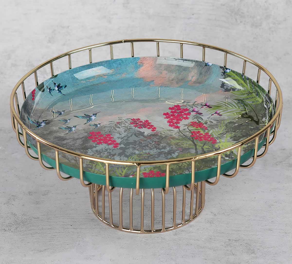 Tropical View Iron Cake Stand