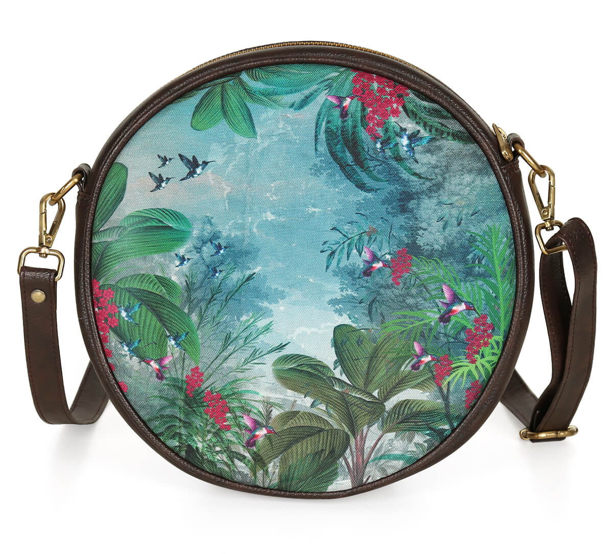 Tropical View Round Crossbody Bag
