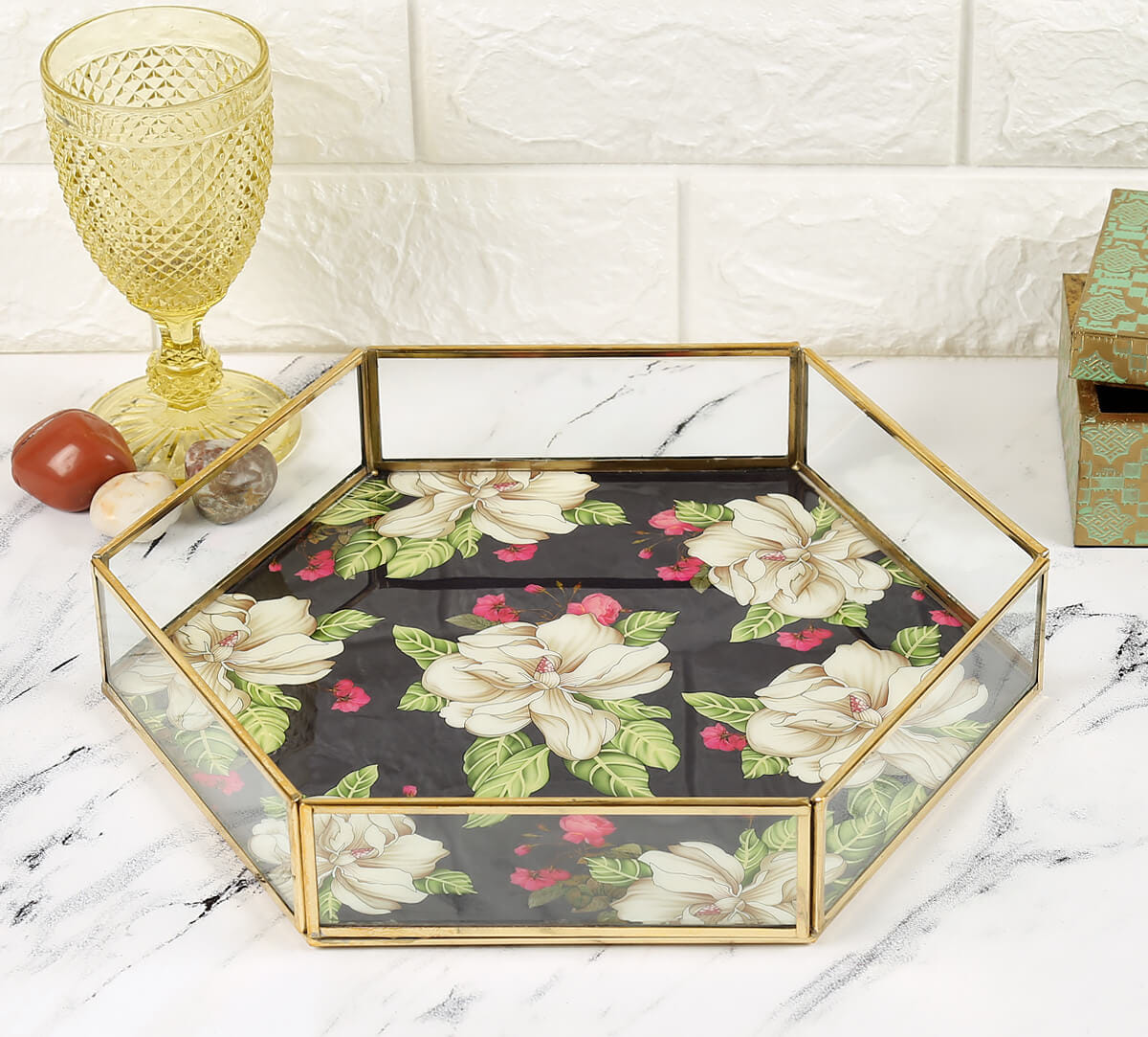 White Rose Allure Hexagon Tray