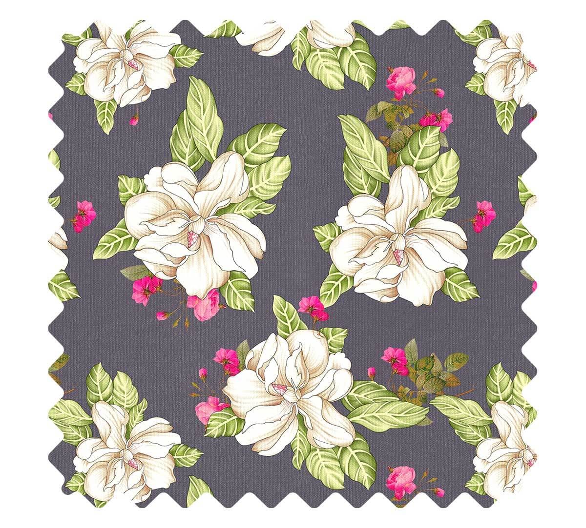 White Rose Allure Denim Fabric