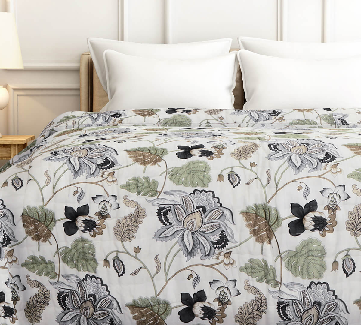 Wildflower Whimsy Quilted Rajai
