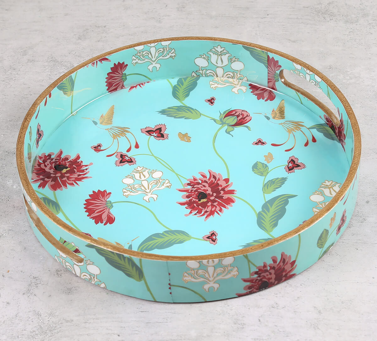 Zinnian Jazz MDF Round Tray
