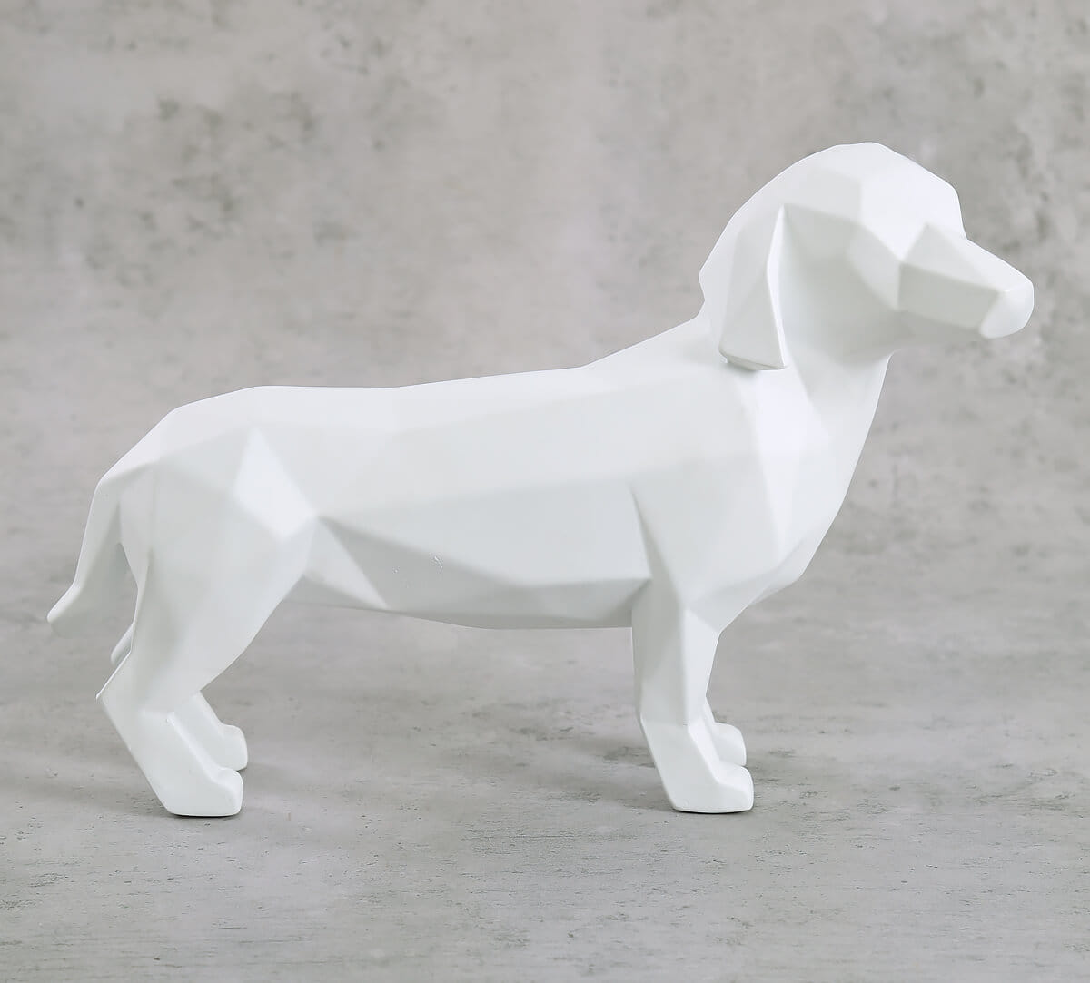 Chalk White Dachshund Figurine