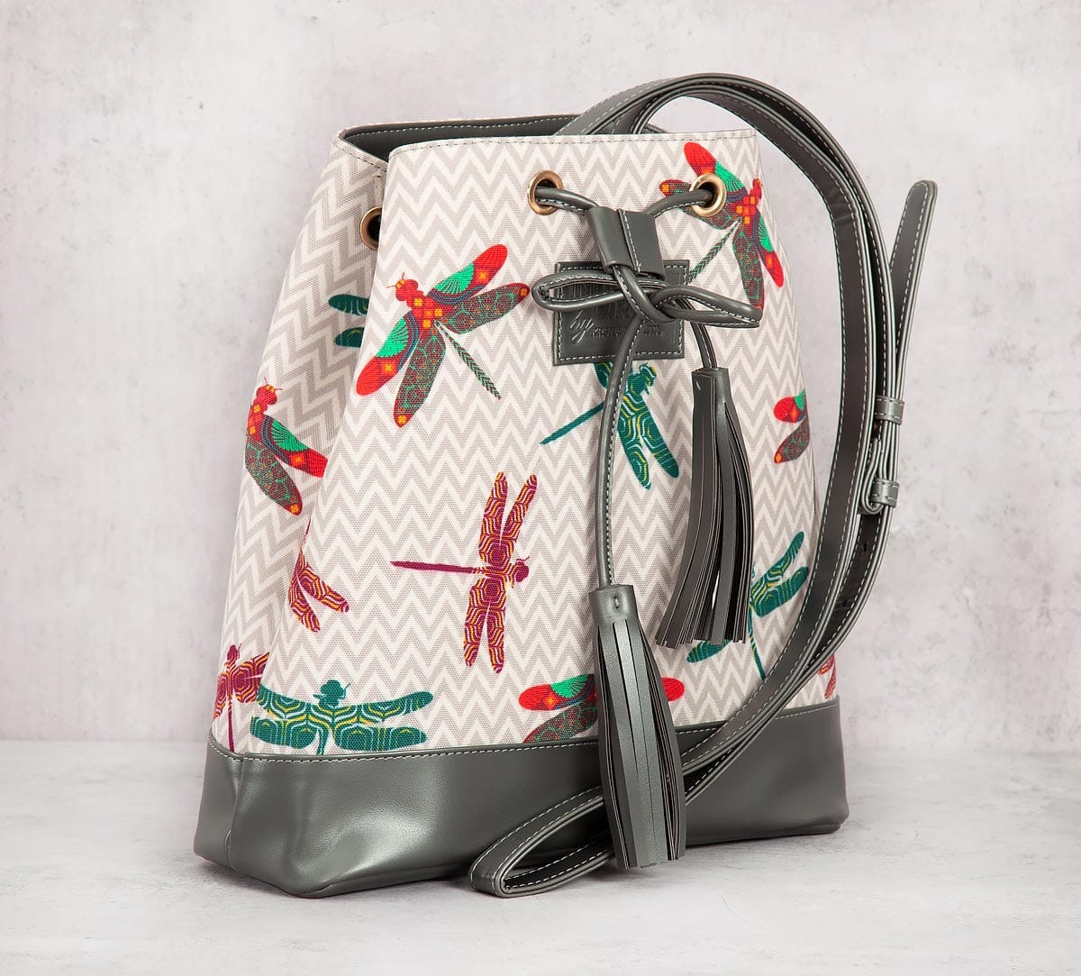 Chevron Dragonflies Hobo Bag