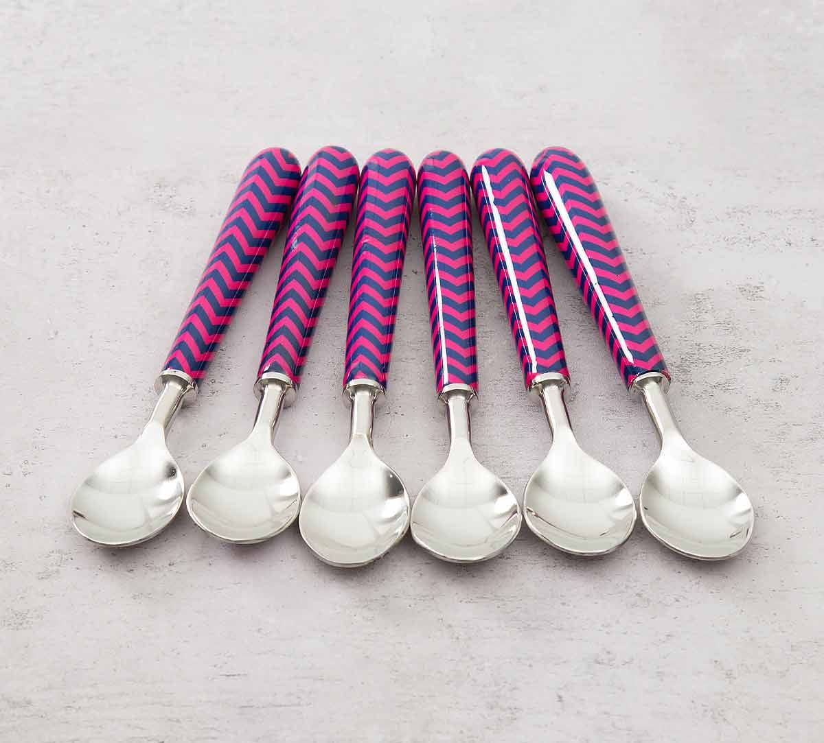 Chevron Melavo Dessert Spoon Set of 6