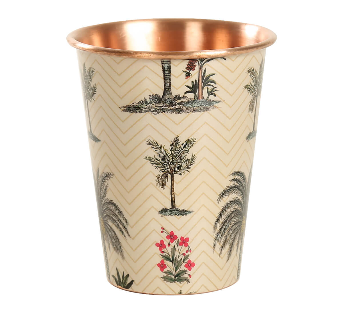 Chevron Palms Copper Tumbler