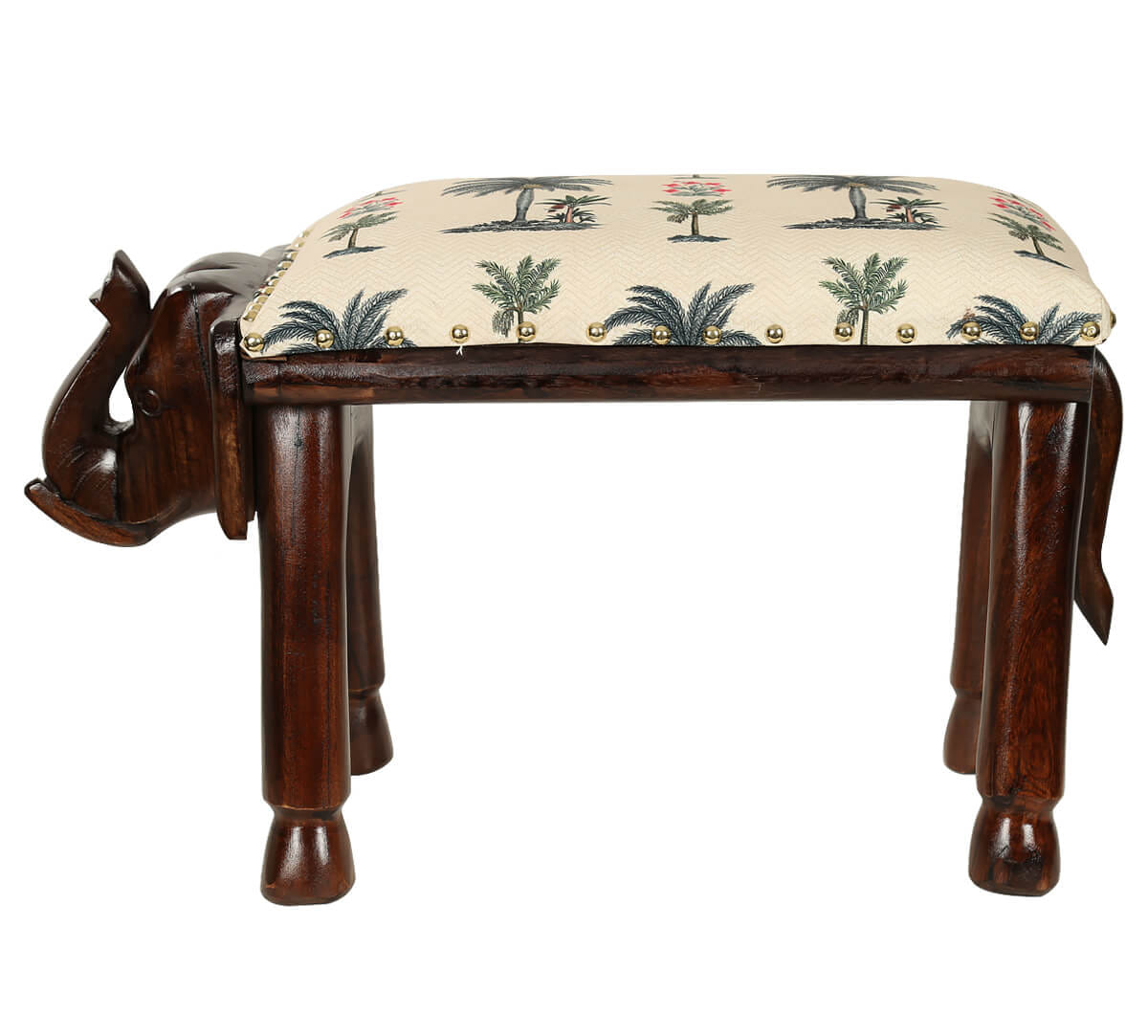 Chevron Palms Elephant Pouffe