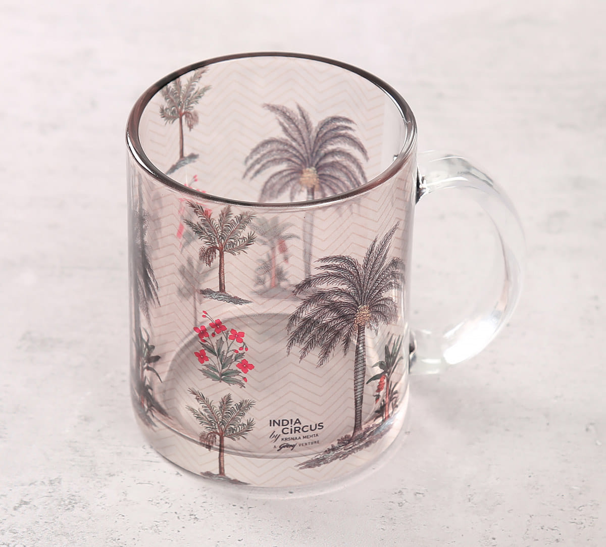 Chevron Palms Glass Mug