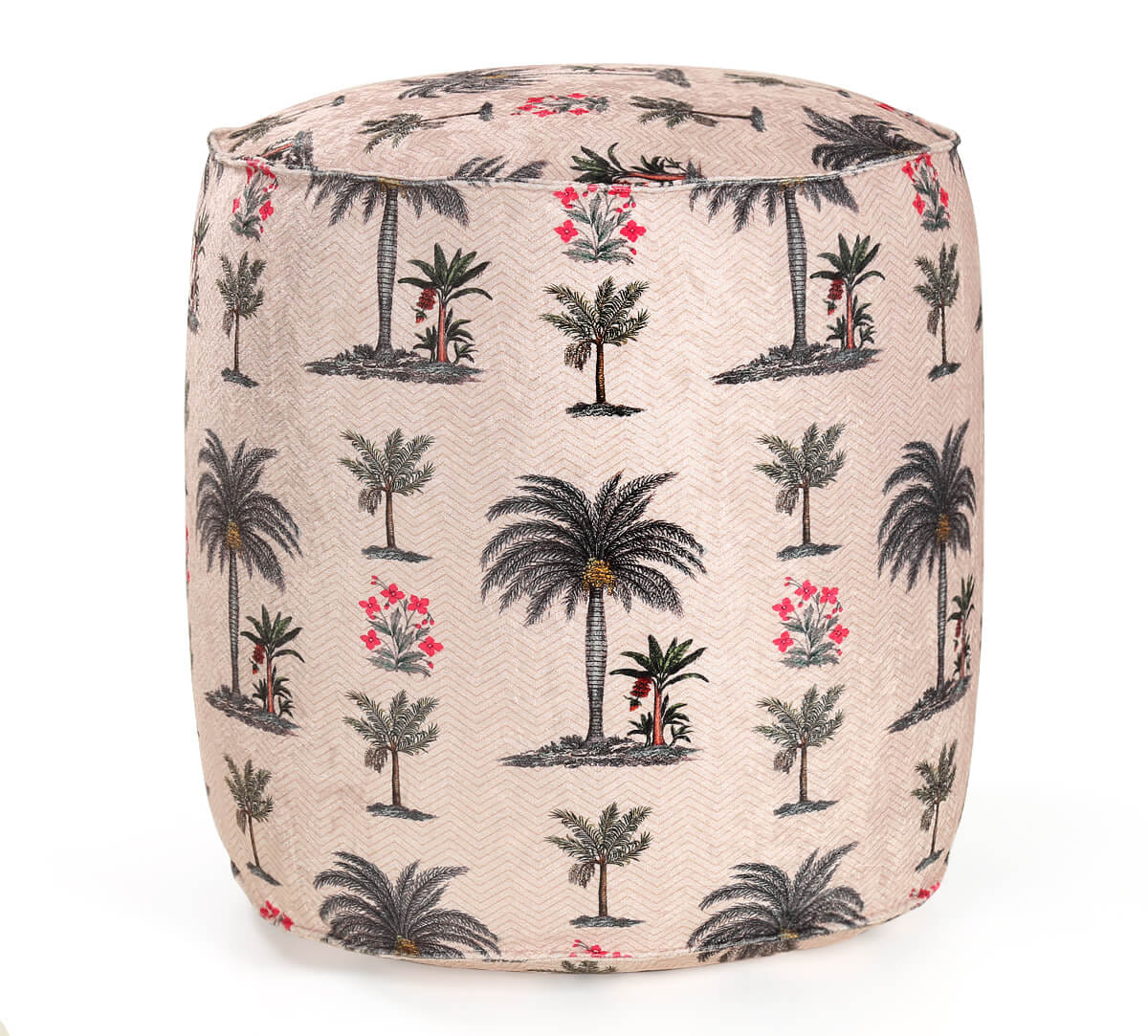 Chevron Palms Pouffe