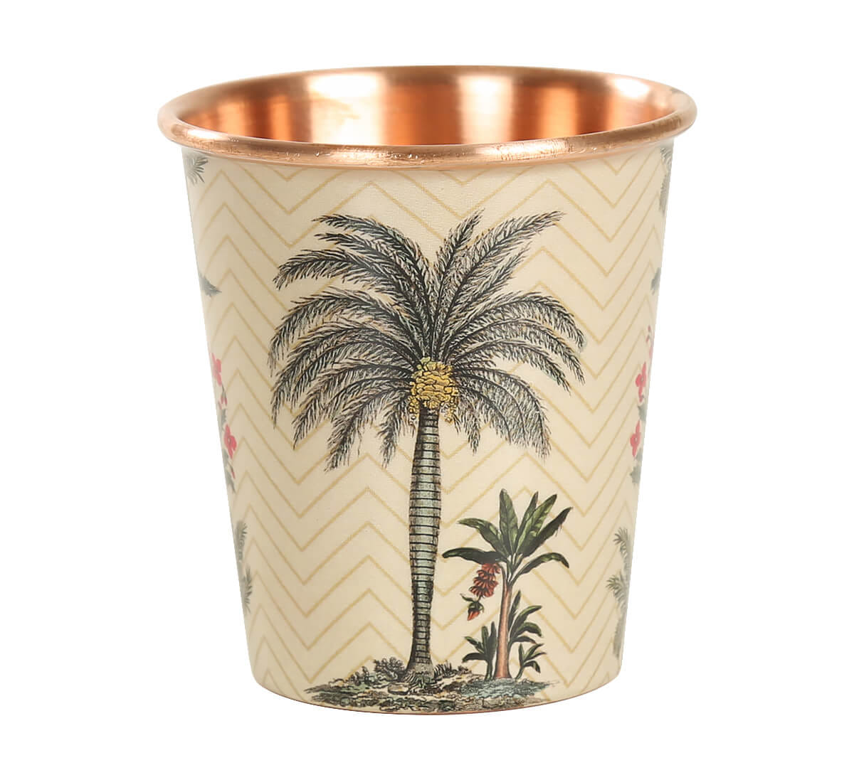 Chevron Palms Small Copper Tumbler
