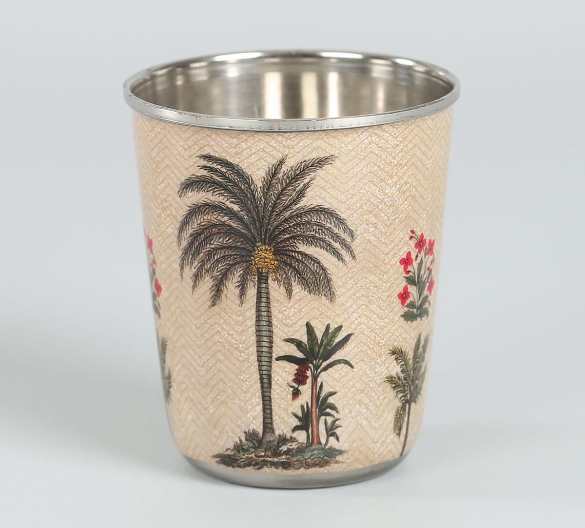 Chevron Palms Small Steel Tumbler (Set of 2)