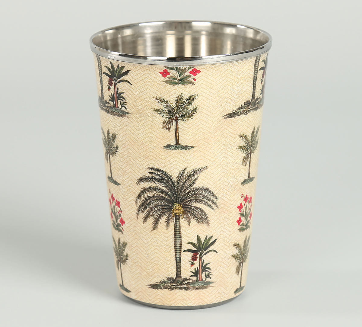 Chevron Palms Steel Tumbler (Set of 2)