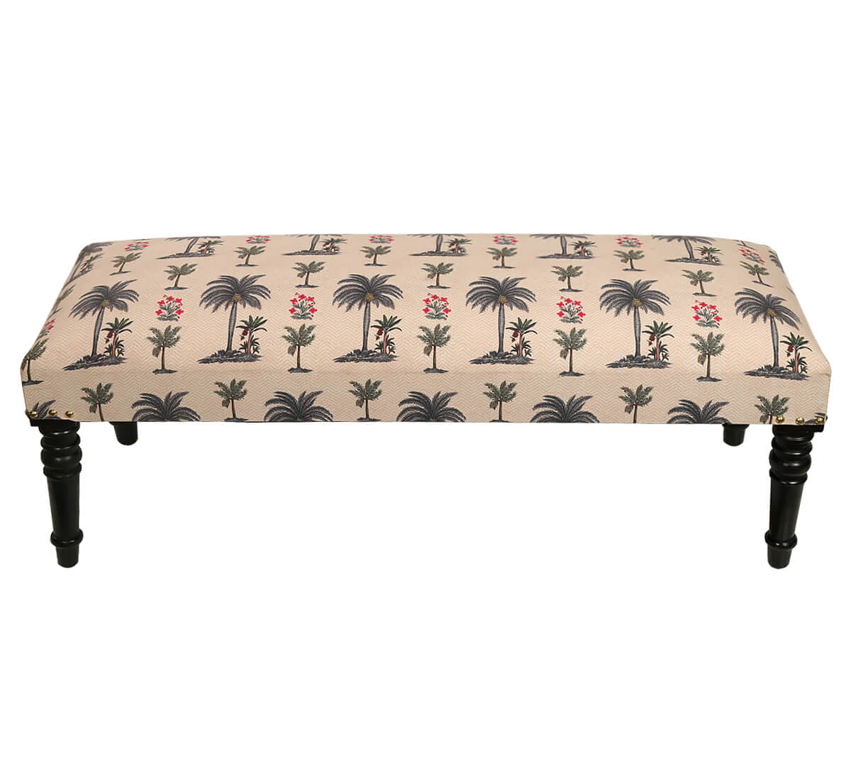 Chevron Palms Wooden Bench