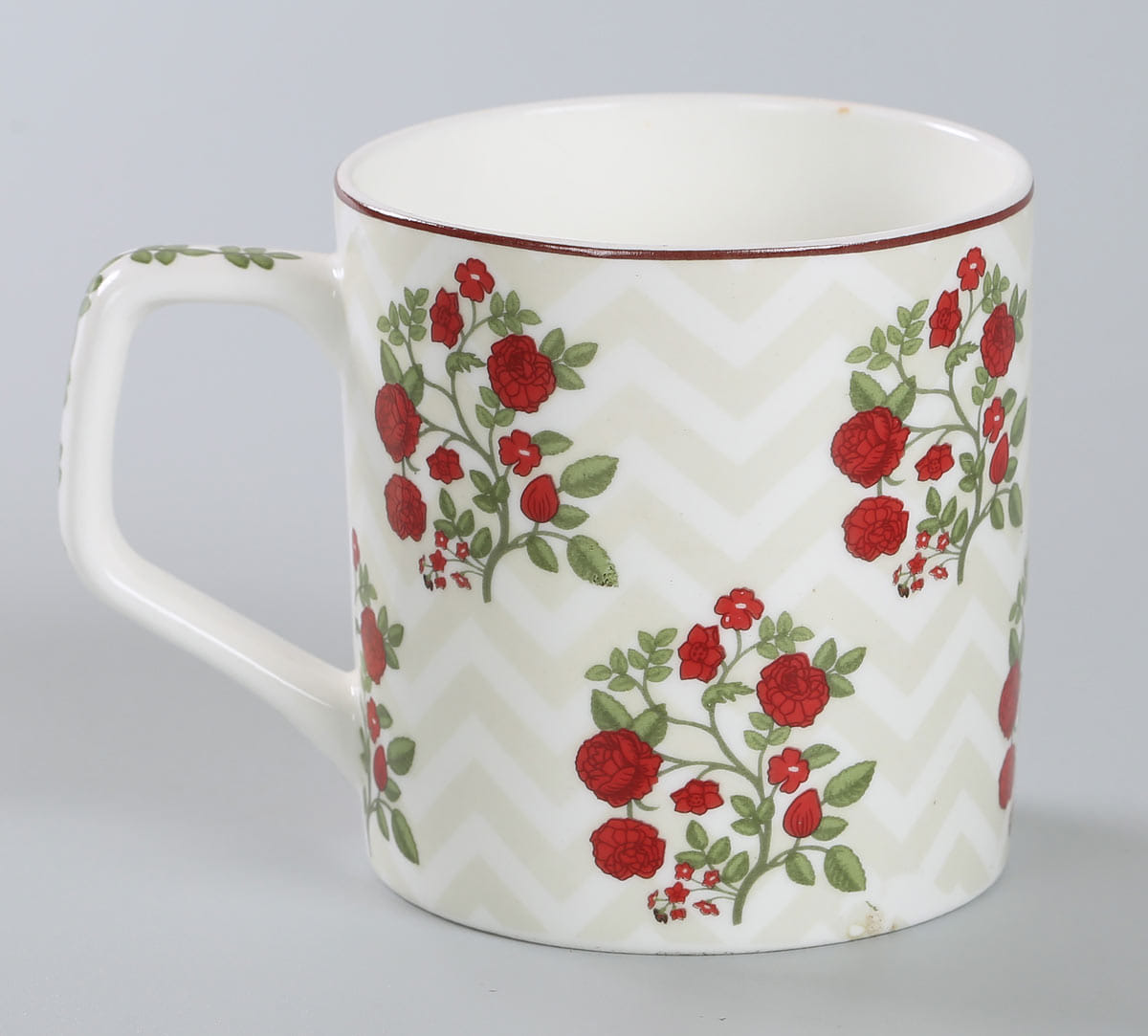 Chevron Roses Mug Set of 6