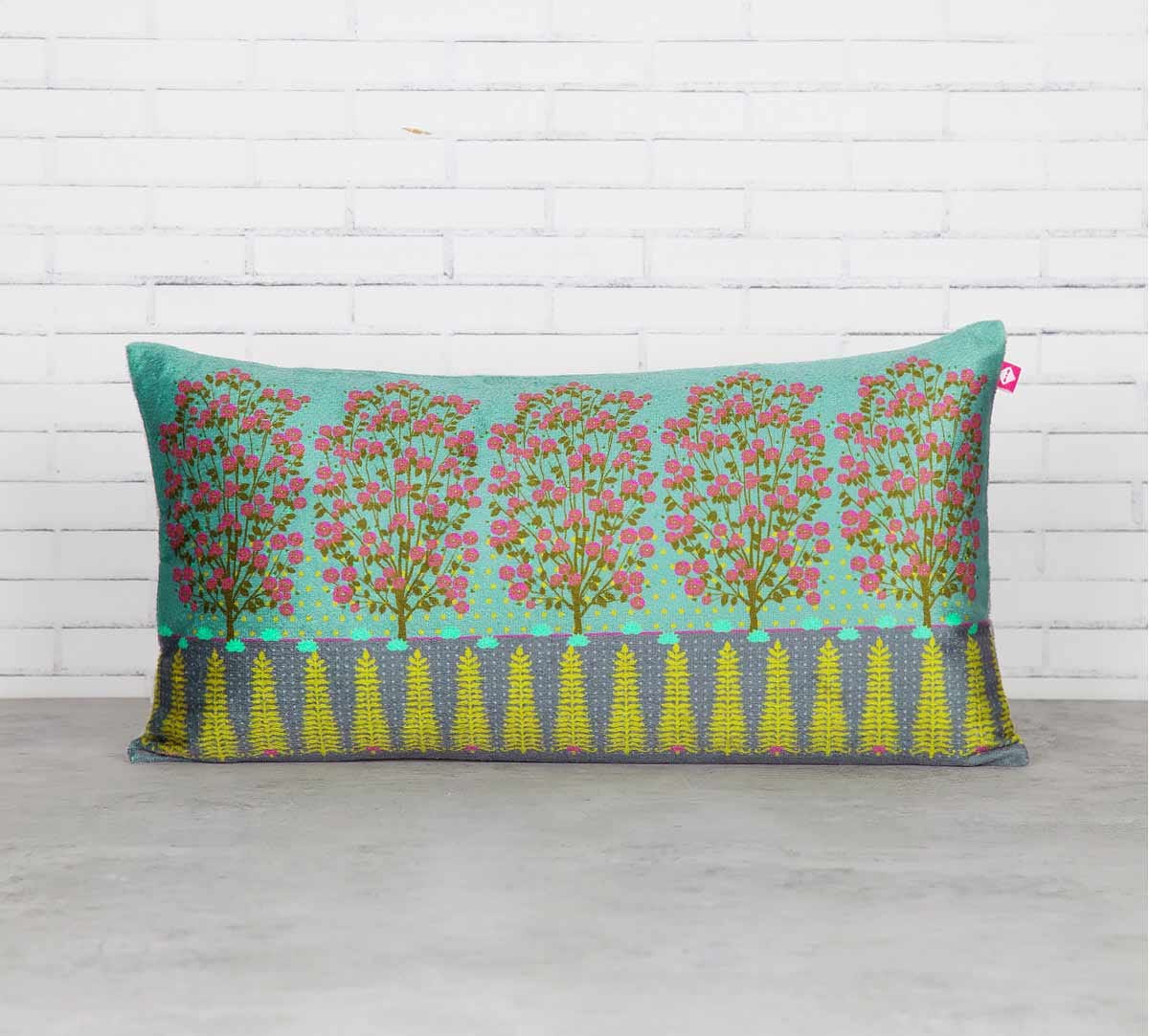 Abies Alba and Cherry Blossom 16" x 8" Blended Velvet Cushion Cover