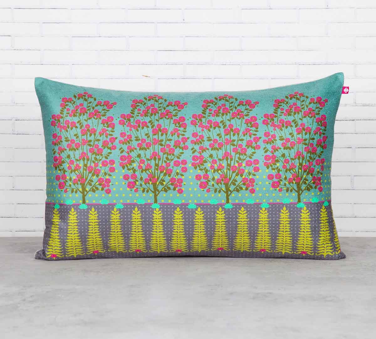 Abies Alba and Cherry Blossom 20" x 12" Blended Velvet Cushion Cover