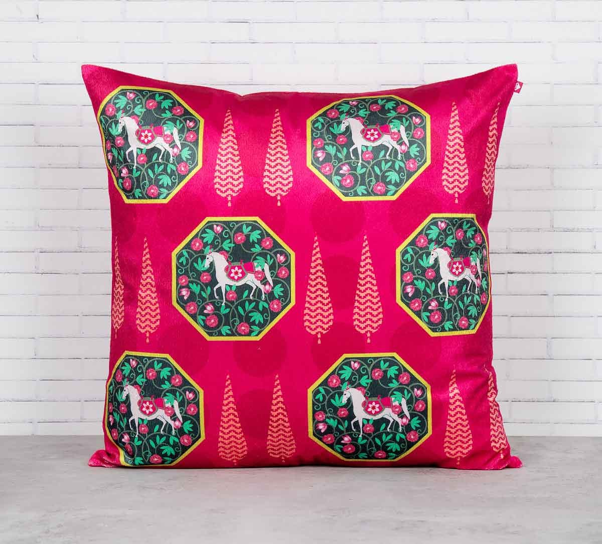 Conifer Spades and Stallion Reiteration Blended Velvet Cushion Cover