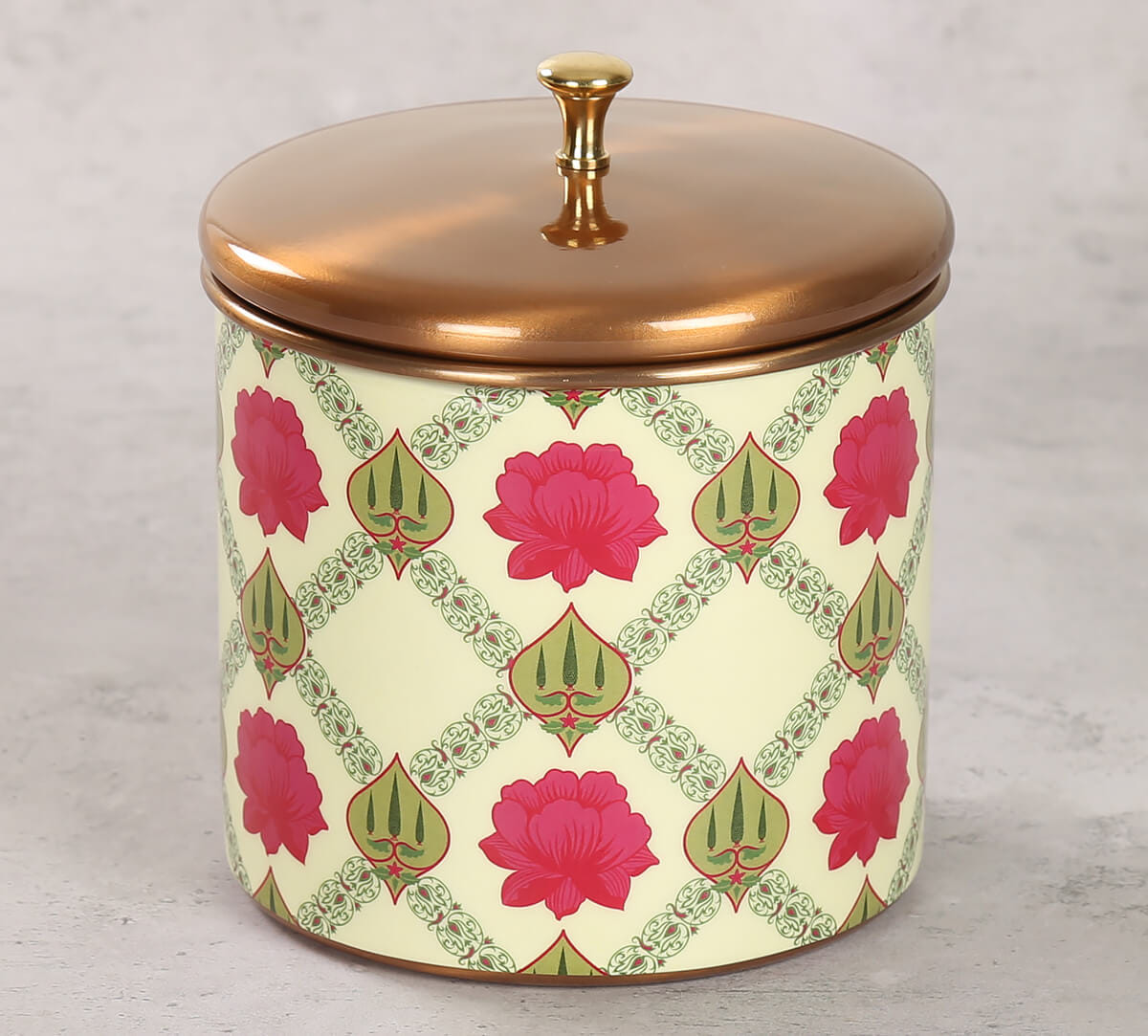 Conifered Lotus Symmetry Steel Storage Jar
