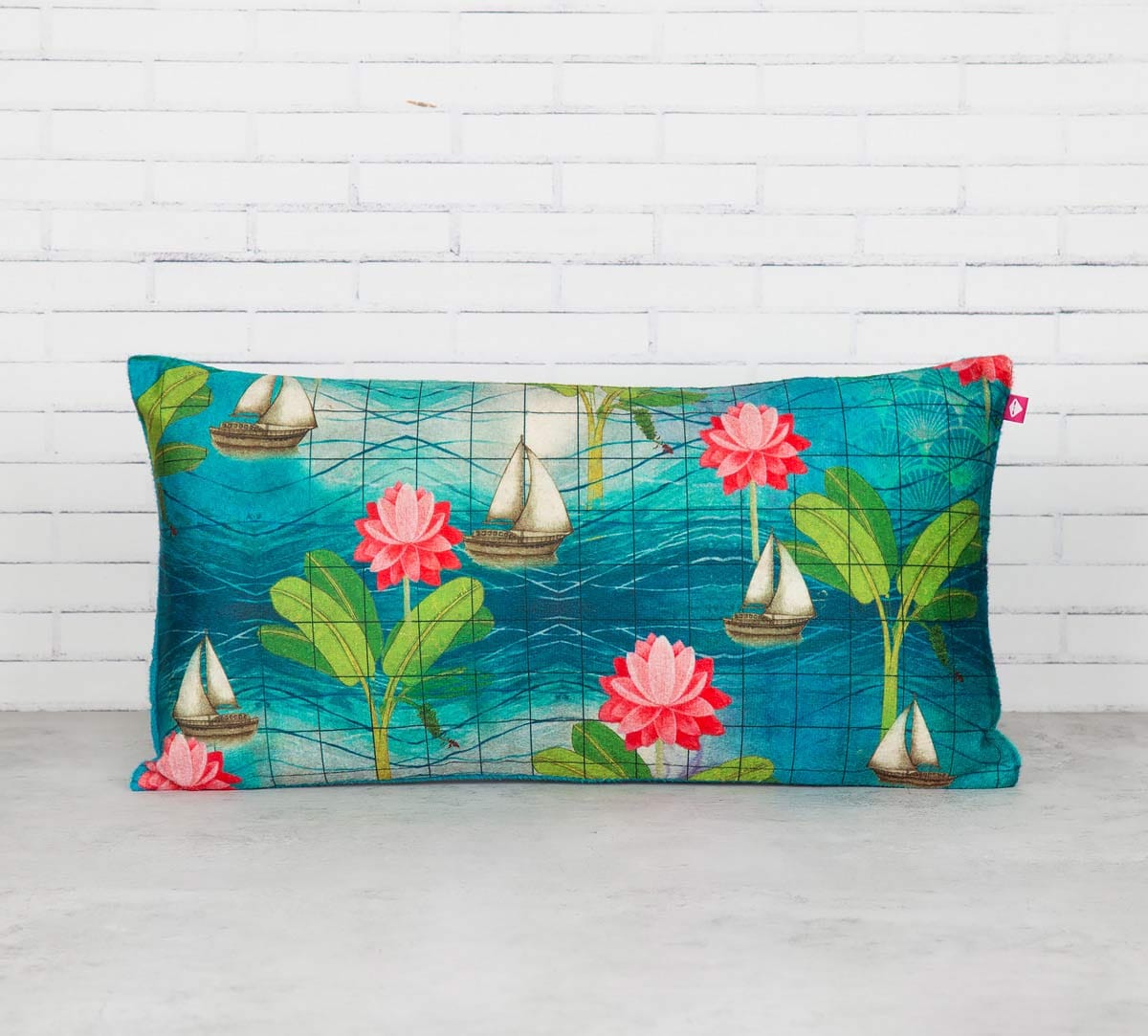 Cosmic Sail 16" x 8" Blended Velvet Cushion Cover