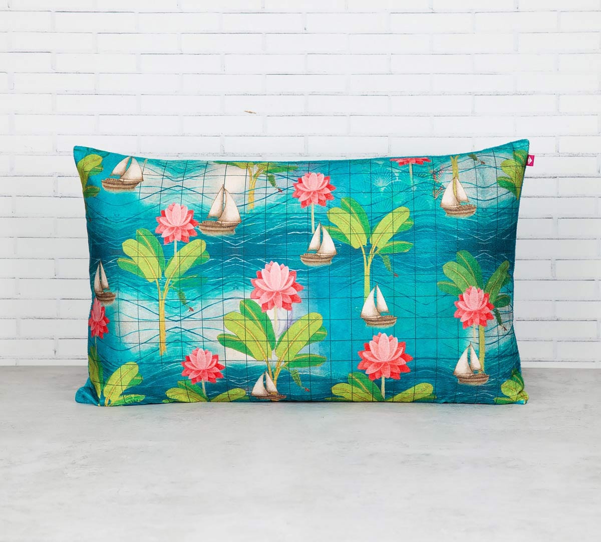 Cosmic Sail 20" x 12" Blended Velvet Cushion Cover