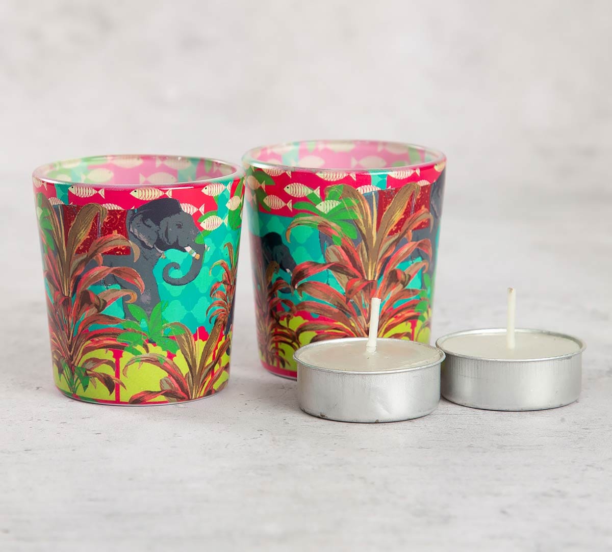 Countryside Tusker Tea Light Holder Set of 2