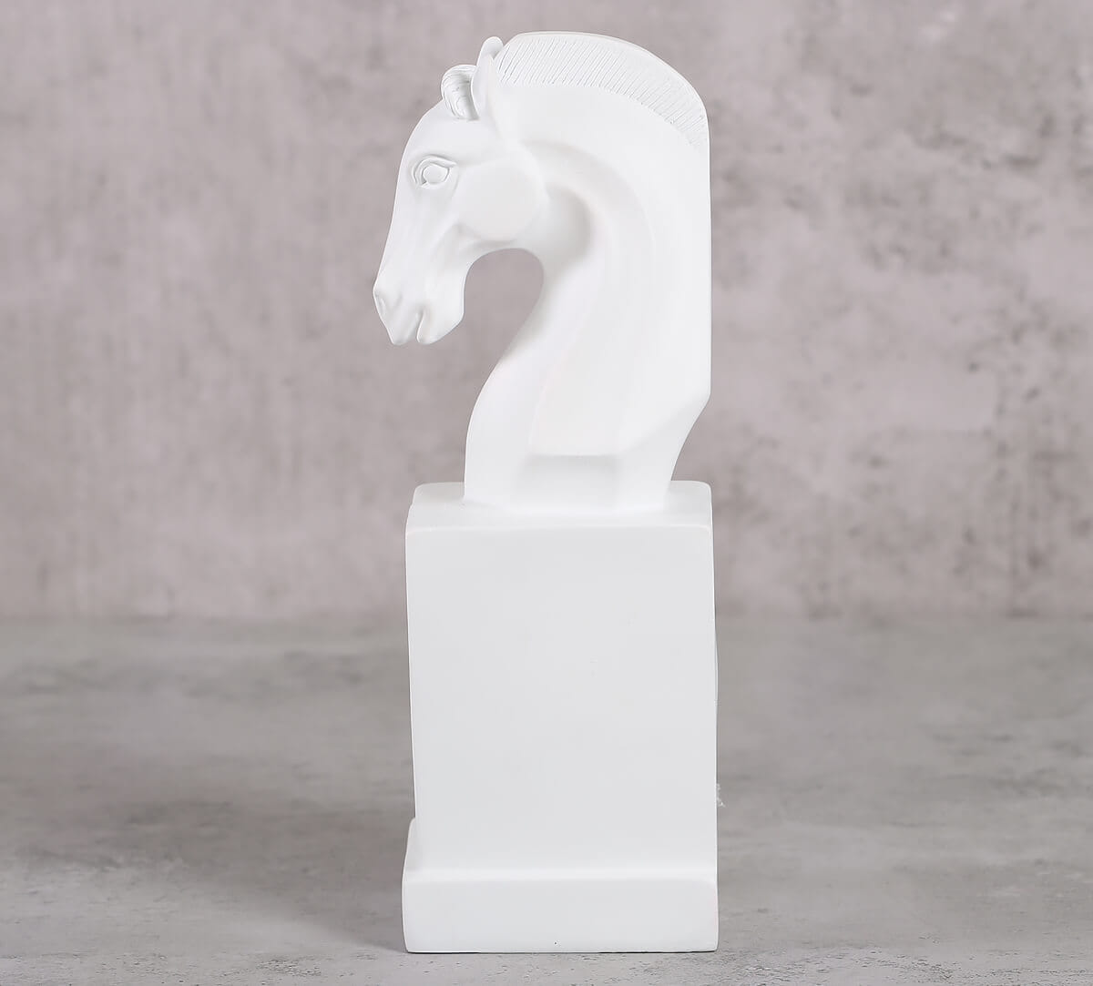 Daisy White Horse Head Figurine