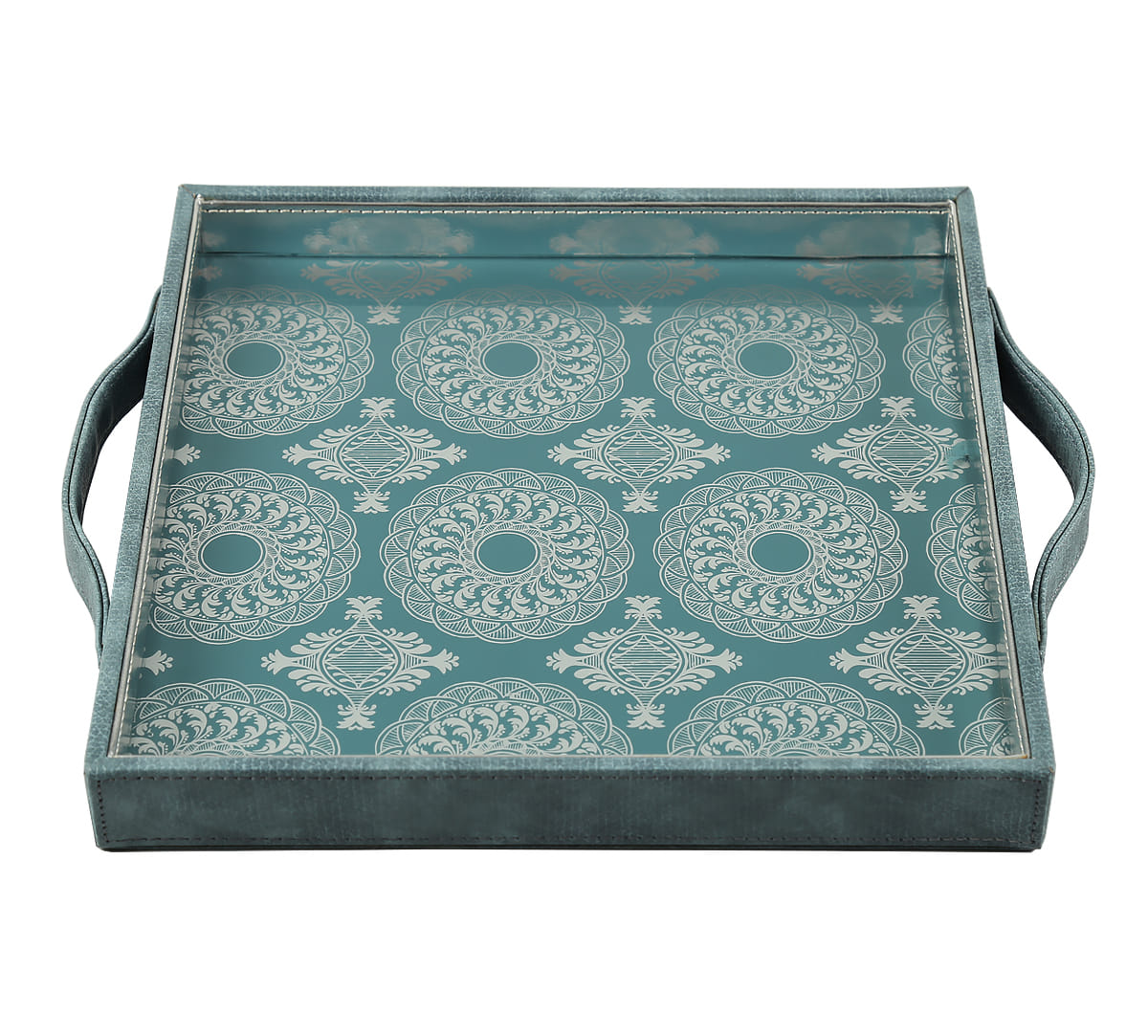 Ethnic Circles Leather Tray