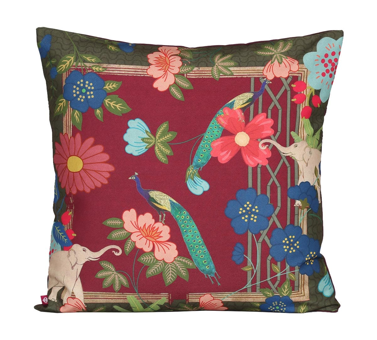 Fauna Darbar Canvas Cushion Cover