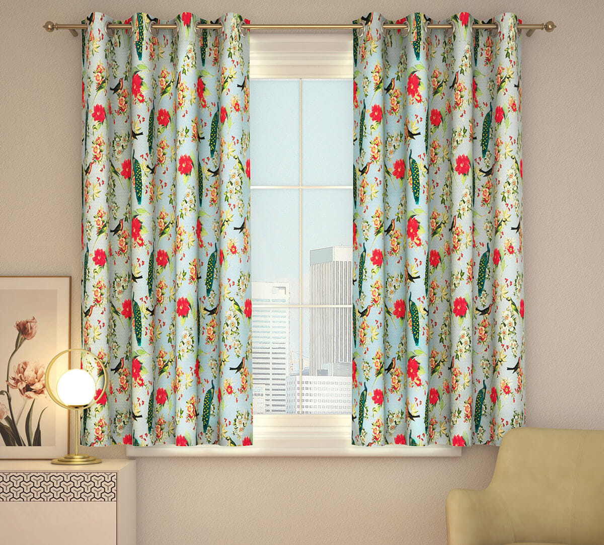 Feathered Garden Window Curtain
