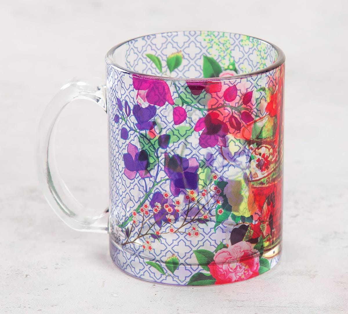 Floral Cup Illusion Glass Mug
