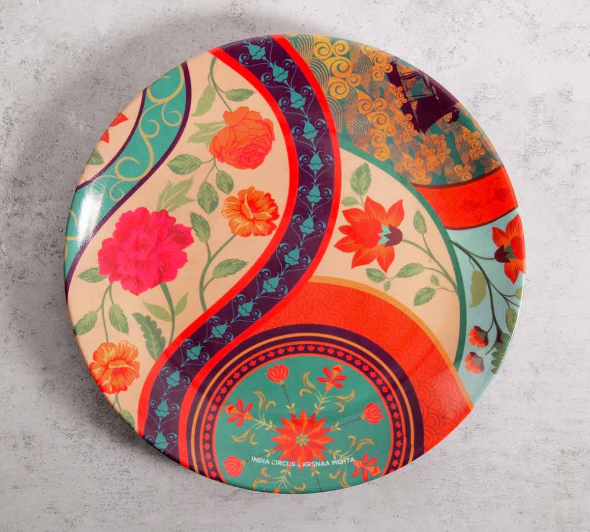 Floral Embroidery 10" Decorative and Snacks Platter