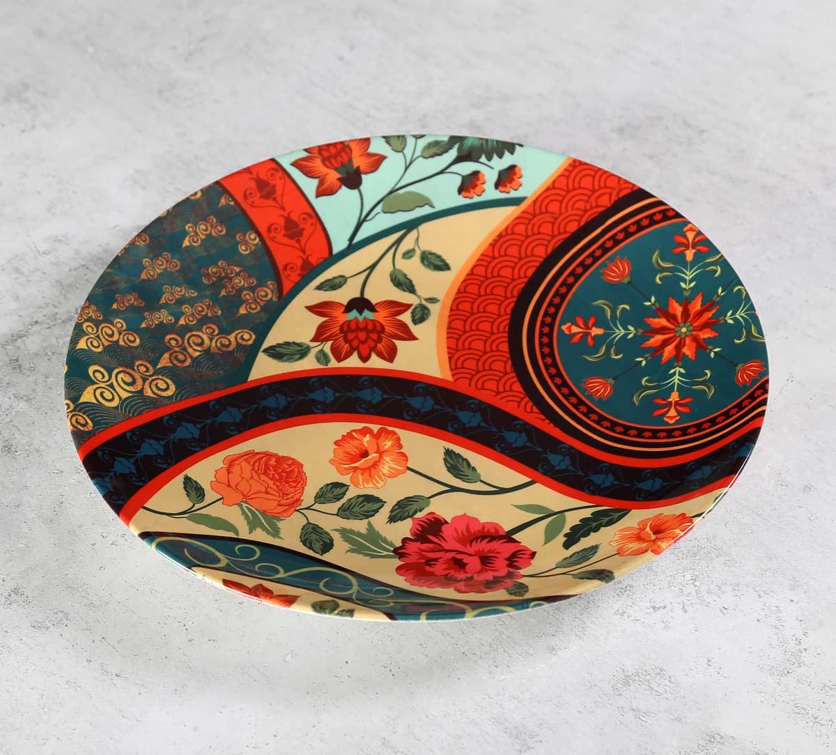 Floral Embroidery Decor Plate