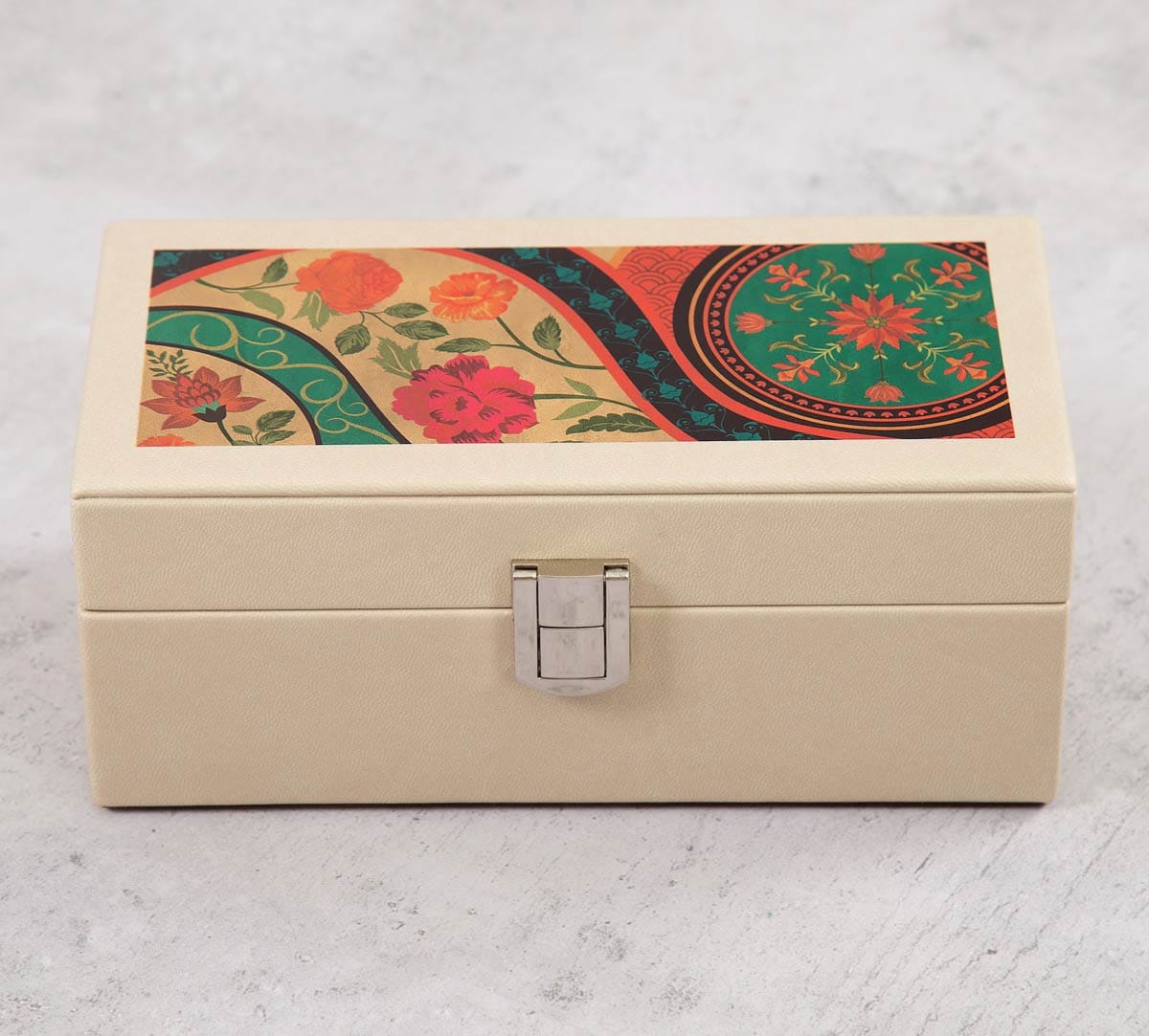 Floral Embroidery Leather Watch Box