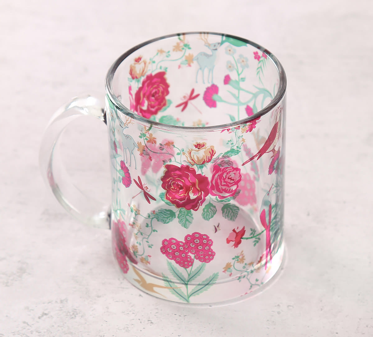 Floral Galore Glass Mug
