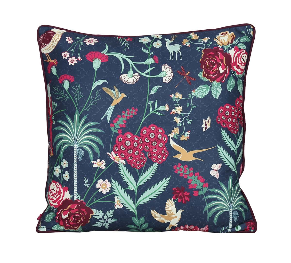 Floral Galore Satin Blend Cushion Cover