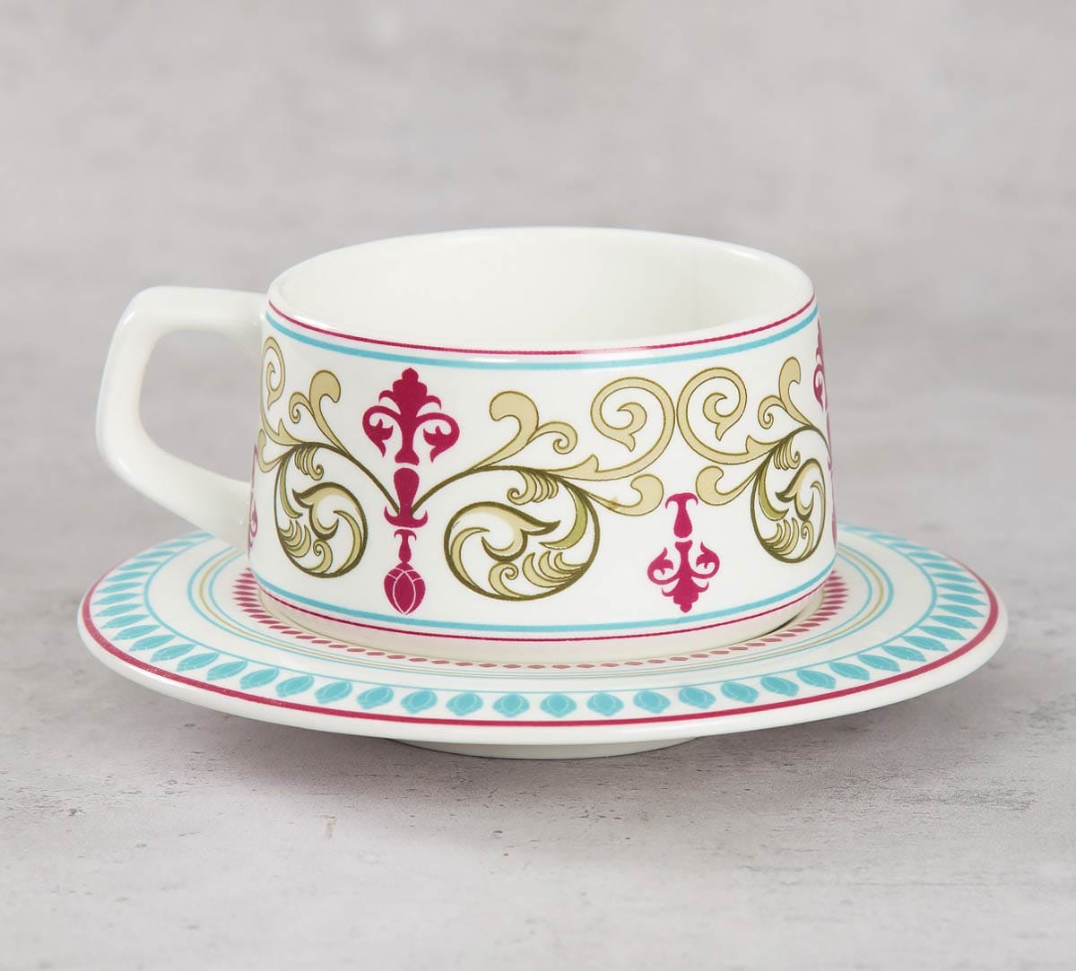 Floral Illusion Cup and Saucer (Set of 6)